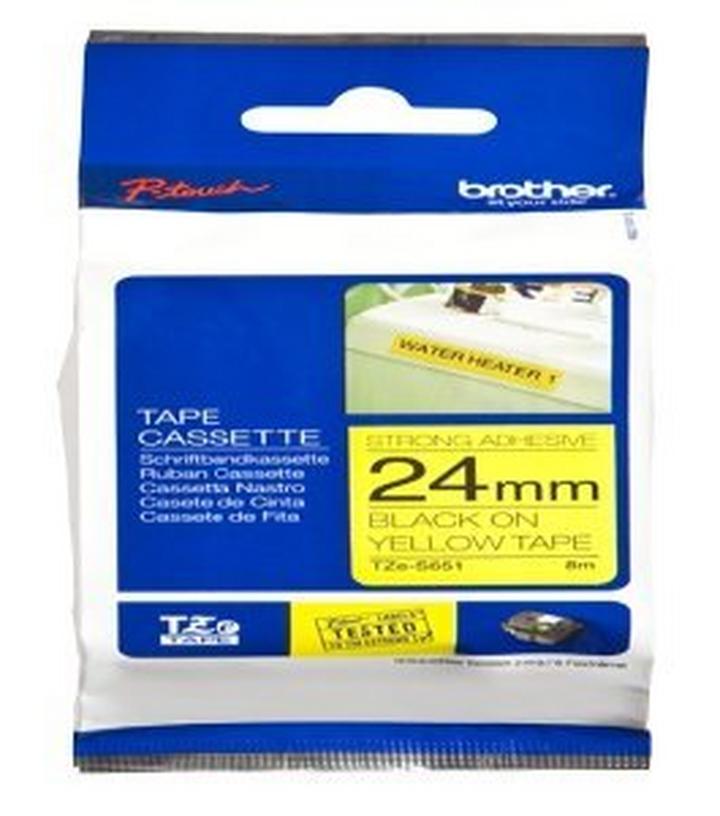 BROTHER TZe-651 Genuine Laminated Label Tape, 24mm, 8m, Yellow