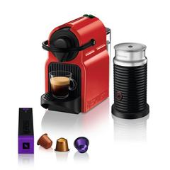 Nespresso Inissia C Espresso Coffee Machine, Red, With Aerocino 3 - eXtra Nespresso Inissia C Espresso Coffee Machine, Red, With Aerocino 3 - eXtra