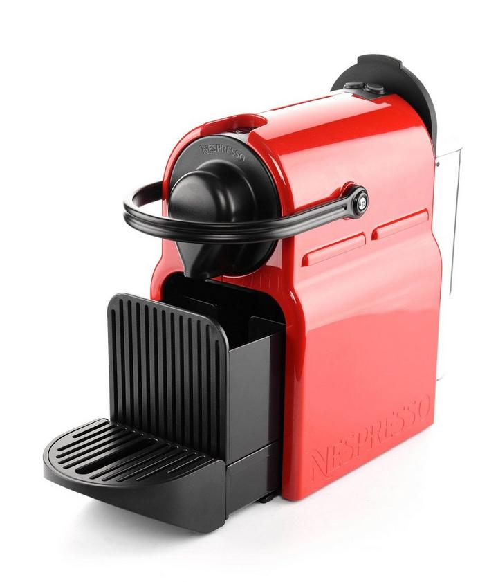 Nespresso Inissia C Espresso Coffee Machine, Red, With Aerocino 3