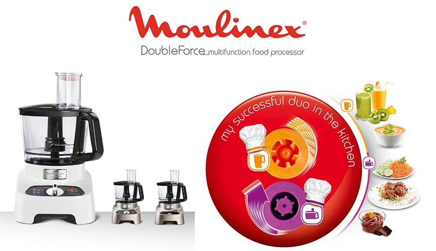 Moulinex Food processor, 1000 Watts Double Force Food Processor includes  Blender & Chopper, FP826H27 price in UAE,  UAE