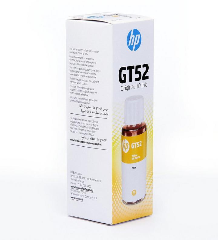 HP GT52 Yellow Original Ink Bottle , Approx. 8,000 Pages