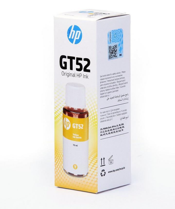 HP GT52 Yellow Original Ink Bottle , Approx. 8,000 Pages