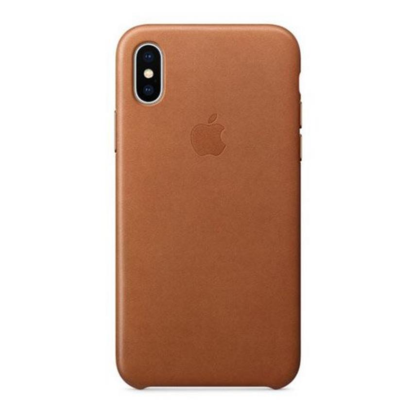 Apple iPhone X Leather Case Saddle Brown eXtra