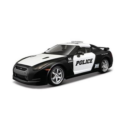 MAISTO 32512 2009 NISSAN SKYLINE GT-R R35 POLICE CAR 1//24 DIECAST BLACK WHITE
