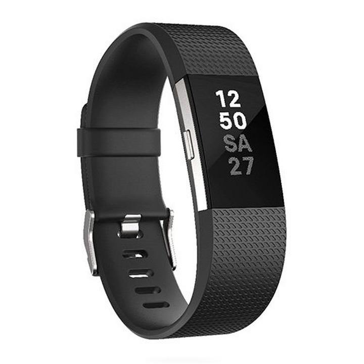 Fitbit Charge 2, Black Silver Large eXtra