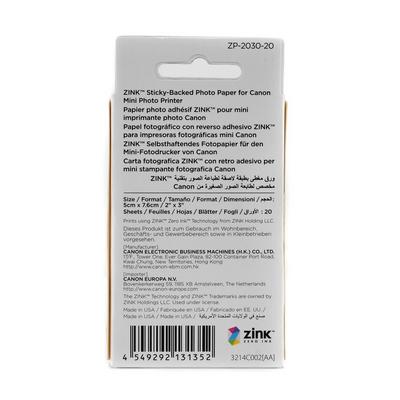 canon zink paper zp 2030 20 sheets