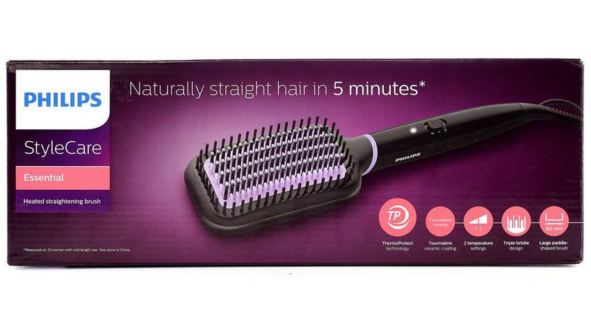 Philips Straightening Brush Tourmaline Ceramic Coating Black eXtra