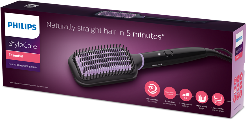 Hair pink straightener brush in philips