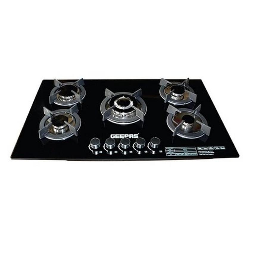 Geepas 5 burner Gas Hob tempered Glass eXtra Oman