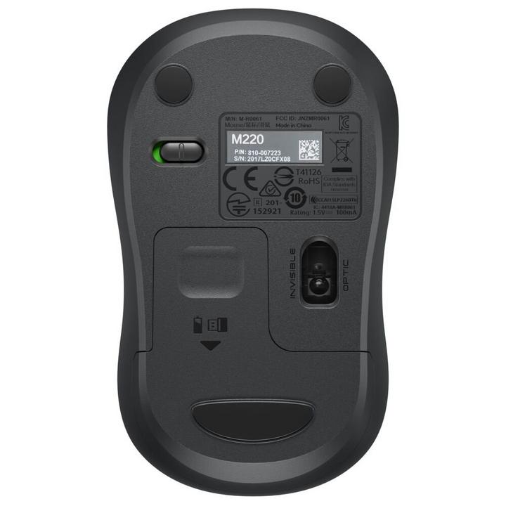 LOGITECH M220 SILENT Mouse, Charcoal