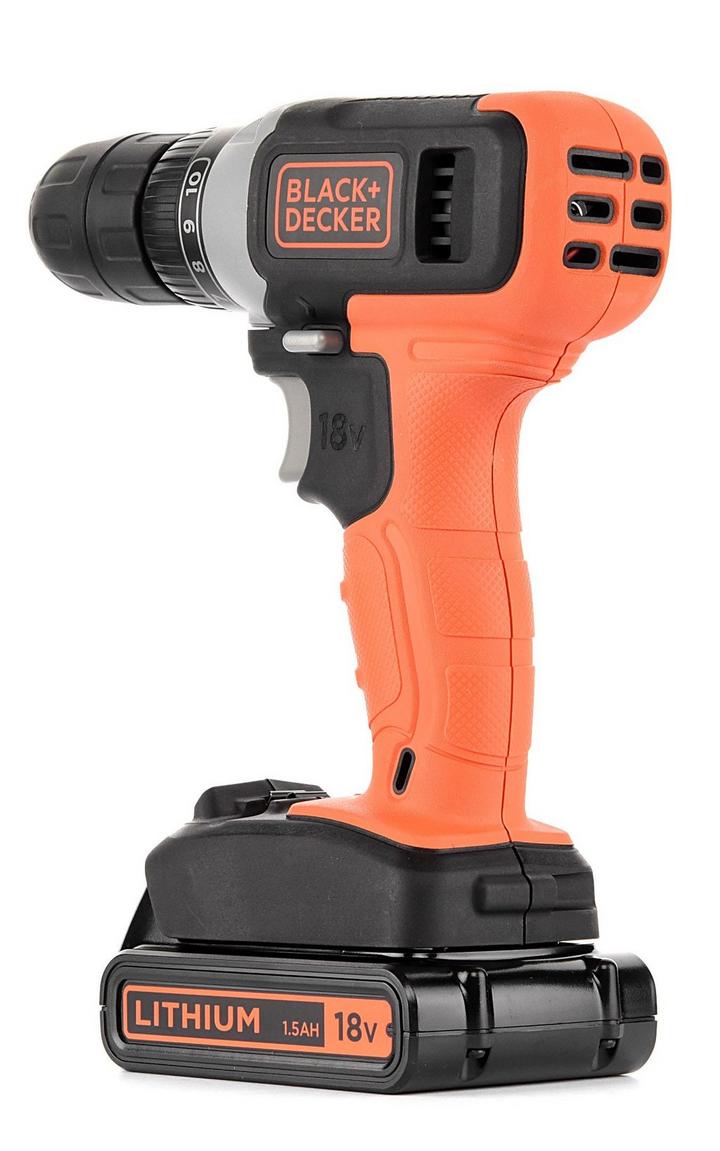Black Decker Bcd001C1 Qw 18V Cordless Drill Driver 1 Speed eXtra