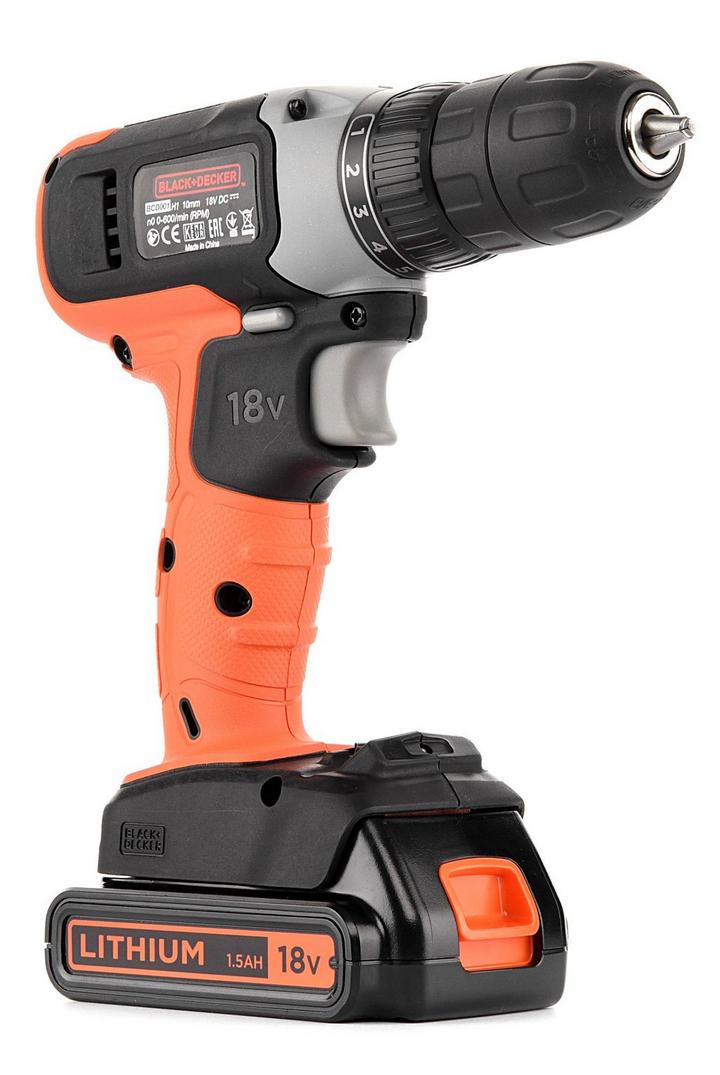 Black Decker Bcd001C1 Qw 18V Cordless Drill Driver 1 Speed eXtra