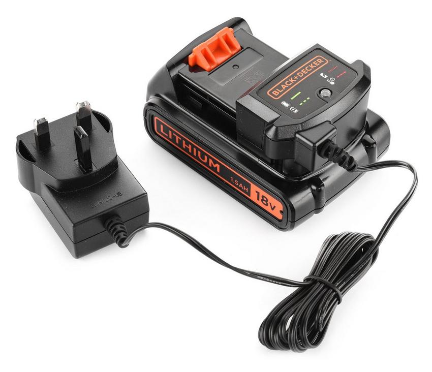 BLACK+DECKER Accessori - Trapano a batteria 18V, 1x batteria 1,5 Ah,  caricabatterie BCD001C1-QW