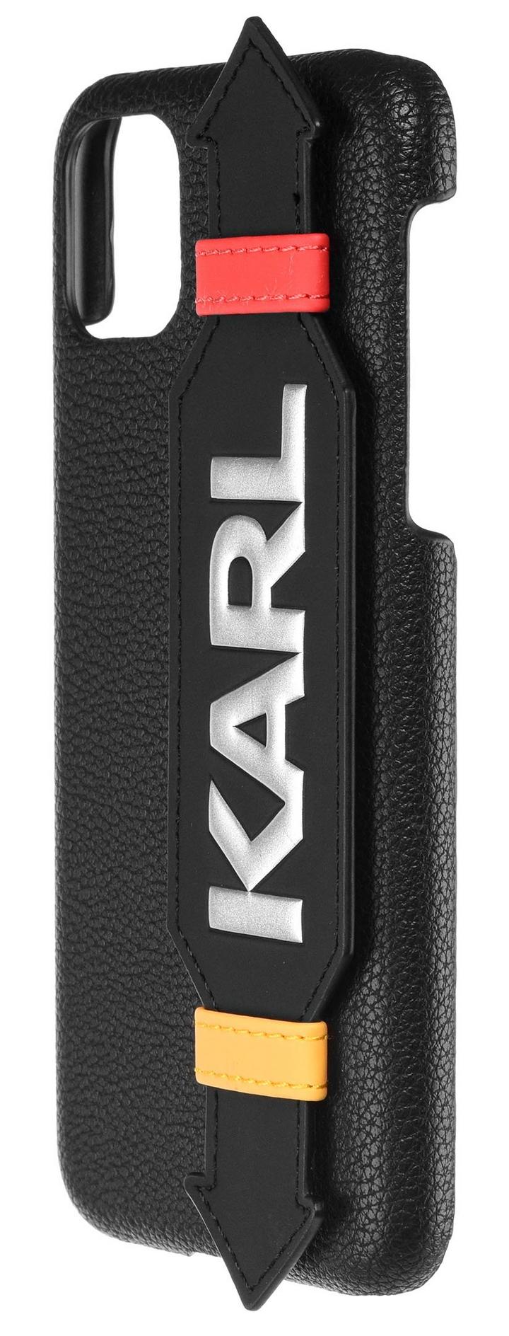 Karl Lagerfeld PU Hard Case with Strap iPhone 11 Pro Max,Black