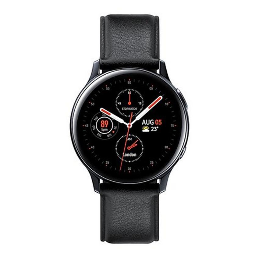 Samsung Galaxy Watch Active 2 40mm Stainless Steel Leather Black. eXtra Oman