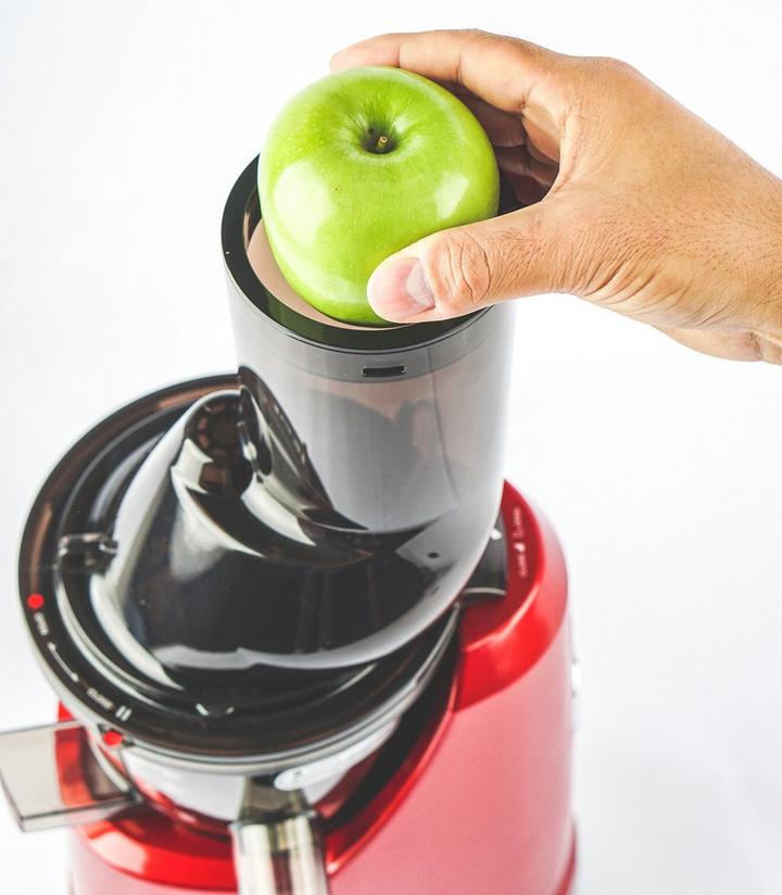 Kuvings Whole Slow Juicer with 7.6cm wide feeding tube, Red