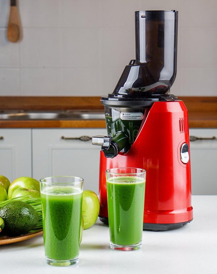 Kuvings Whole Slow Juicer with 7.6cm wide feeding tube, Red