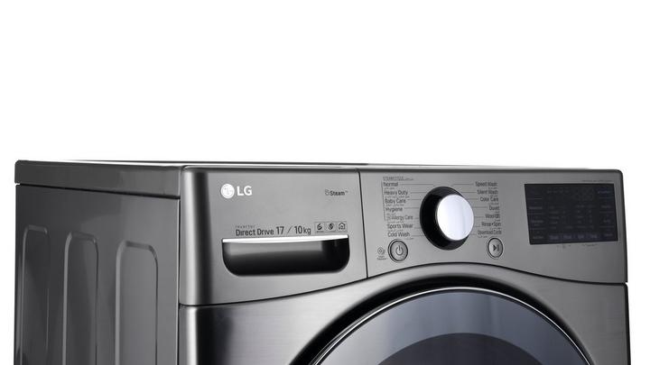 LG Front Load Washer/Dryer Combo, 17 Kg / 10kg, Inverter Direct Drive,Wi-Fi, Stainless Silver