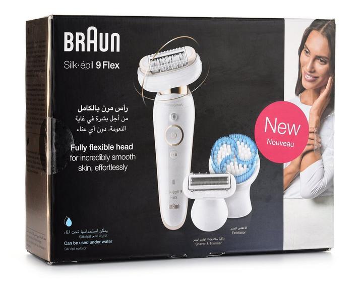 Braun Silk-Epil 9 Fle,x Rechargeable Epilator, Wet & Dry, White - eXtra  Bahrain