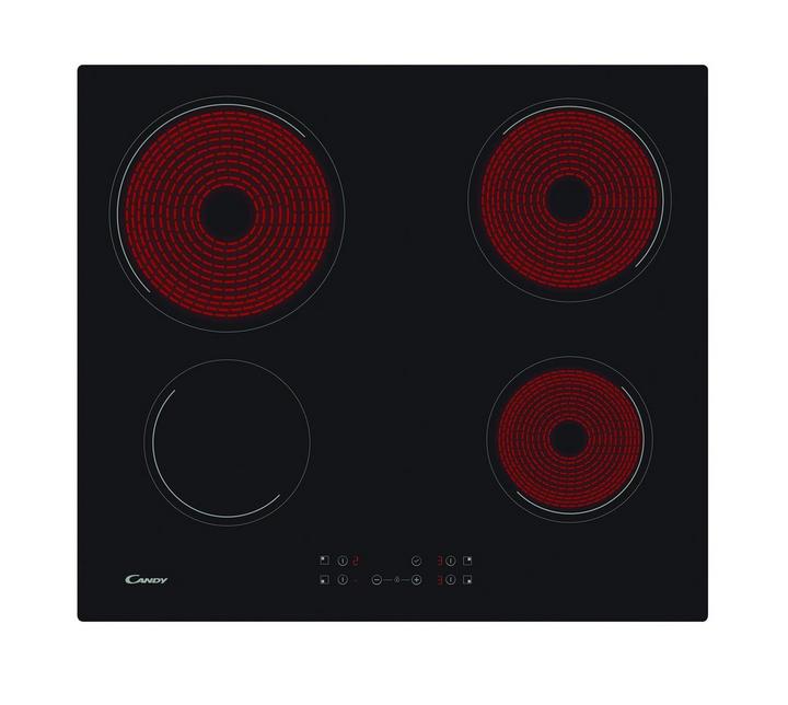 Candy Bulit in Vitroceramic Hob, 60cm, 4 Zones, Power Management, Timer, Black.