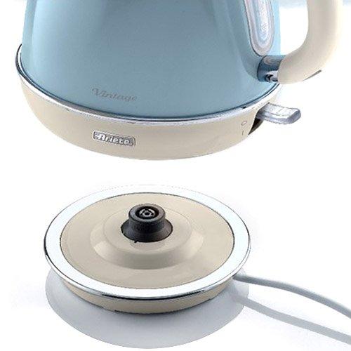 Ariete Vintage Kettle, Cordless 360, 1850-2200W, 1.7L,Blue. 4