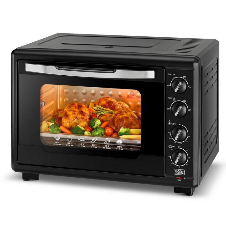 Black+Decker, Electric Oven Toaster With Convection, 55 L, 2000W, Black