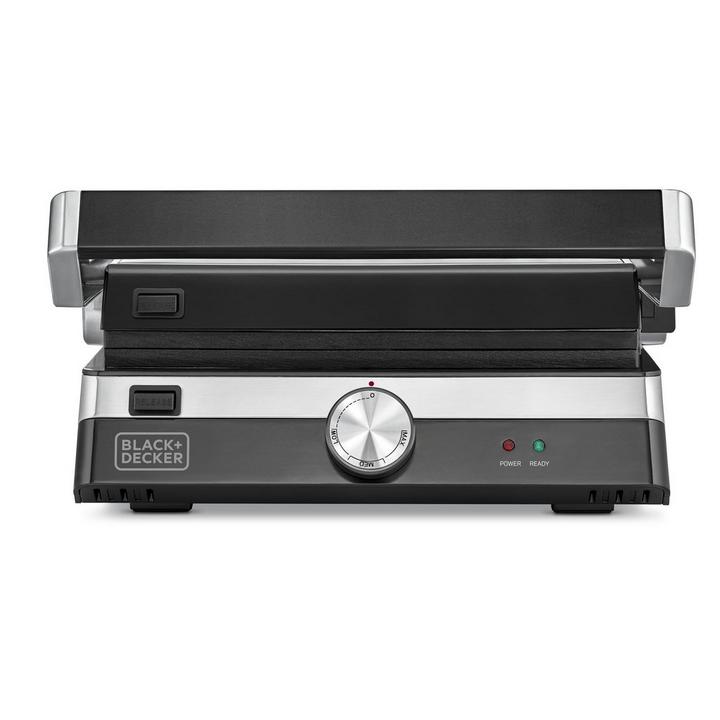 Black+Decker, Electric Contact Grill 2000W, Black/Silver