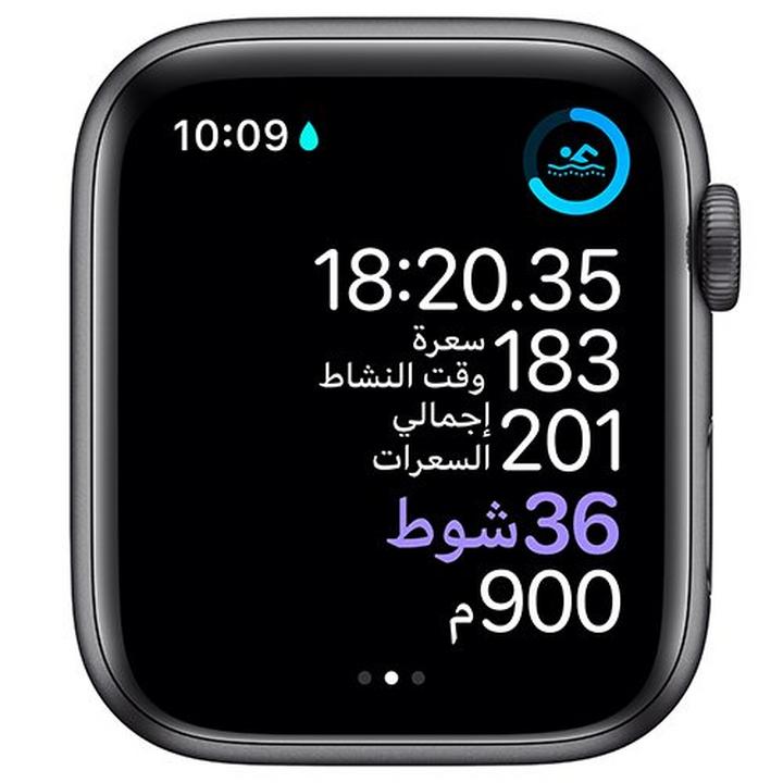 Apple watch series 6 44mm space discount grey aluminium case with black sport band