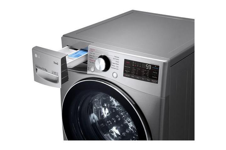 LG, Front Load Washer/Dryer, 15/8 kg, Silver