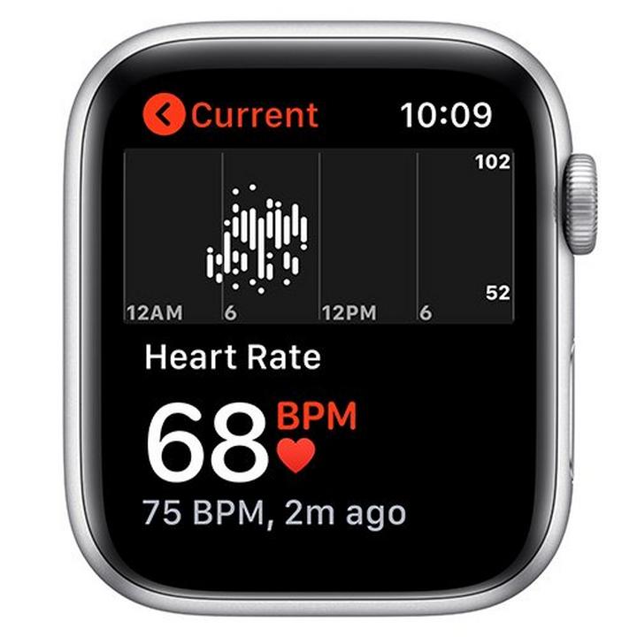Apple Watch Nike SE GPS, 44mm Silver Aluminium Case with Pure Platinum/Black Nike Sport Band