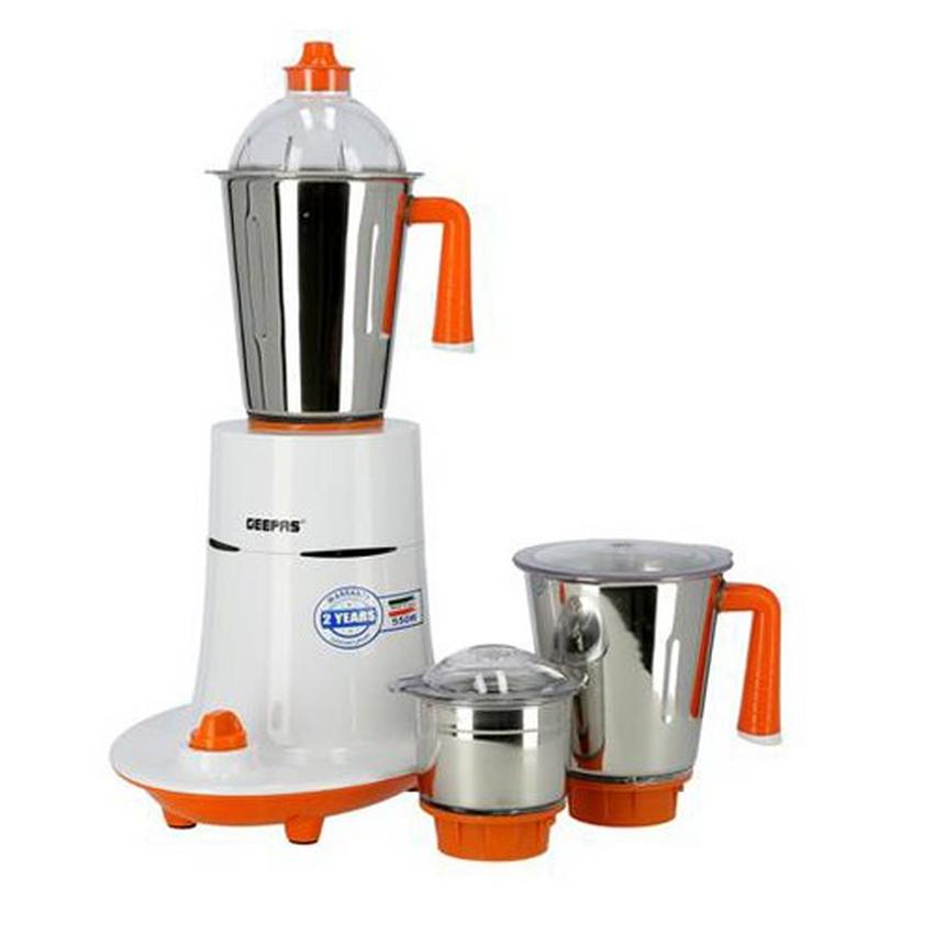 Geepas 550W 3in1 Mixer Grinder, Stainless Steel Jars, ABS Body