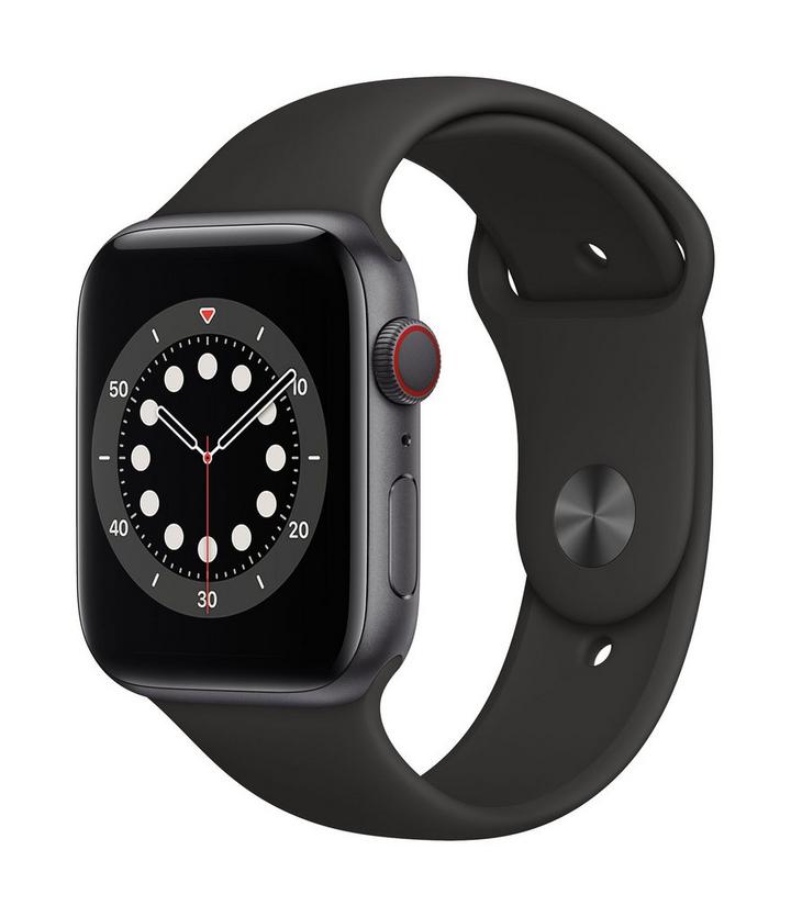 Space grey aluminium case with black sport discount band