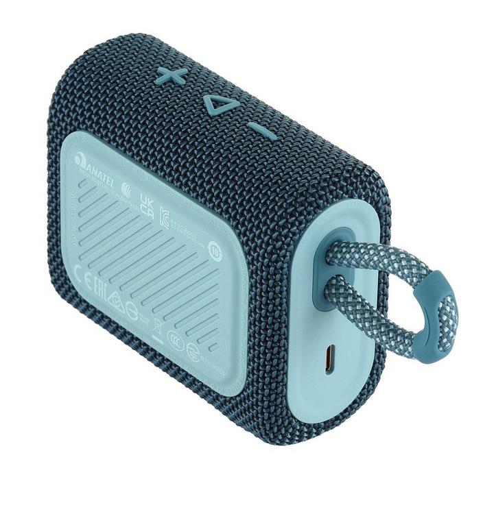 JBL GO3 Portable Bluetooth Speaker, Blue eXtra