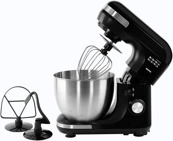 Geepas 3in1 5.0L Kitchen Machine Stand Mixer With Stainless Bowl 600W Black