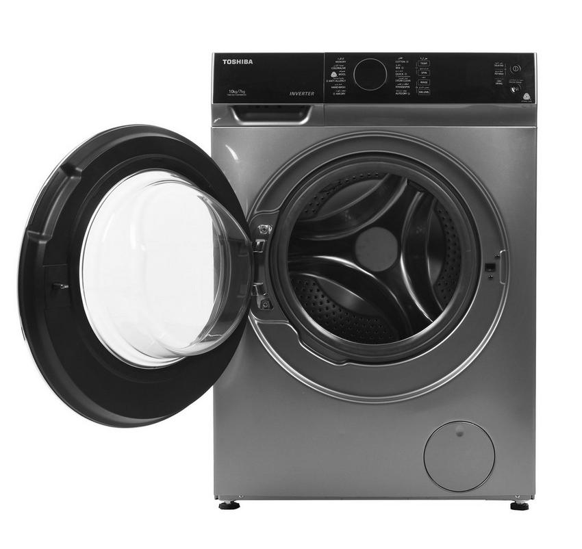 Toshiba Front Load Washer Dryer Combo 10/7Kg Inverter, Silver - eXtra Toshiba Front Load Washer Dryer Combo 10/7Kg Inverter, Silver - eXtra