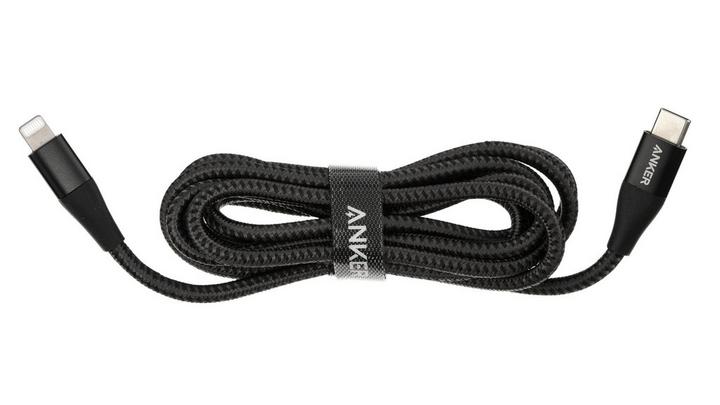 أنكر كابل شحن، يو إس بي نوع سي 'لى لايتنينغ، متر، أسود إكسترا