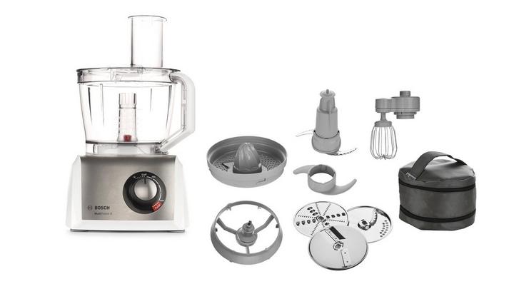 Bosch MultiTalent 8 3.9L Food Processor ,1200W Brushed Stainless Steel/White