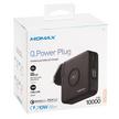 Momax Plug Portable Charger with 10000mAh Wireless Powerbank with 2 Port, Black