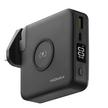 Momax Plug Portable Charger with 10000mAh Wireless Powerbank with 2 Port, Black