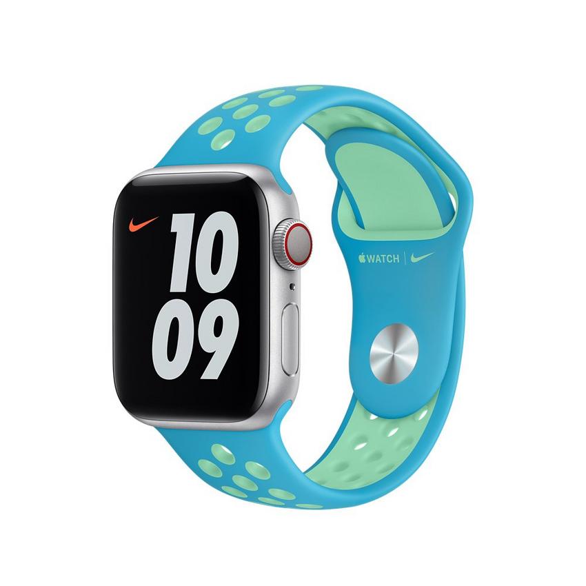 Apple 40MM Green Glow Nike Sport Band Chlorine Blue eXtra