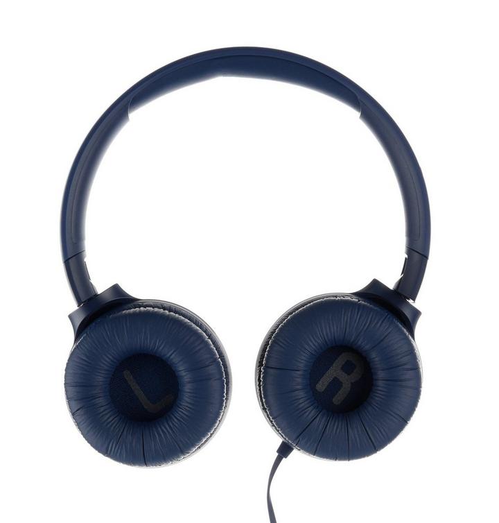 JBL Tune 500 On-Ear Wired Headphones, Blue