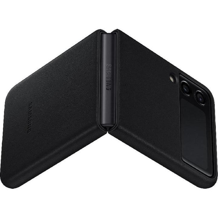 Samsung Galaxy Z Flip 3 Leather Cover, Black