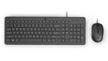 HP 150 Wired Keyboard and Mouse Combo, Black