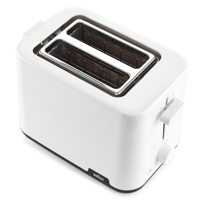 Braun 2 Slots Toaster, 900W, 3-In-1 Browning Knob, White