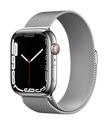 Apple Watch Series 7 GPS + Cellular, 45mm Silver Stainless Steel Case with Silver Milanese Loop