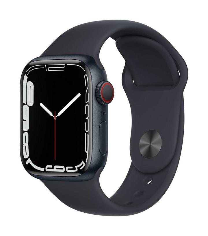 Apple Watch Series 7 GPS + Cellular, 41mm Midnight Aluminium Case with Midnight Sport Band
