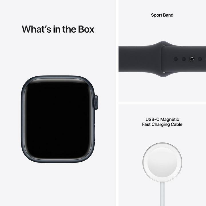 Apple Watch Series 7 GPS + Cellular, 41mm Midnight Aluminium Case with Midnight Sport Band