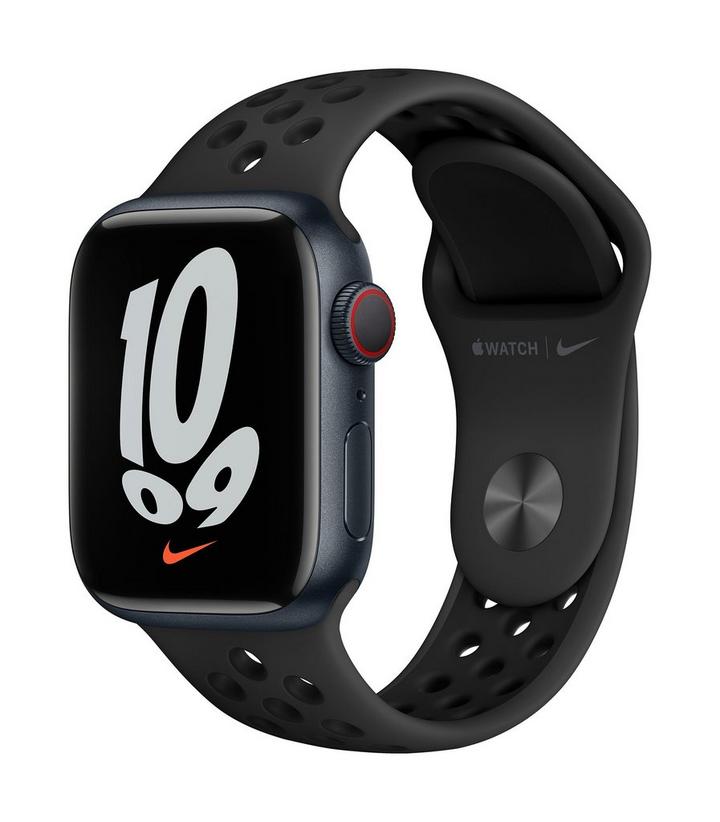 Apple Watch Nike Series 7 GPS + Cell, 41mm Midnight Case with Anthracite/Black Nike Sport Band