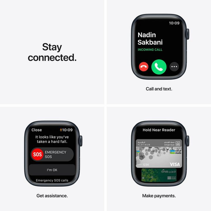 Apple Watch Nike Series 7 GPS + Cell, 41mm Midnight Case with Anthracite/Black Nike Sport Band