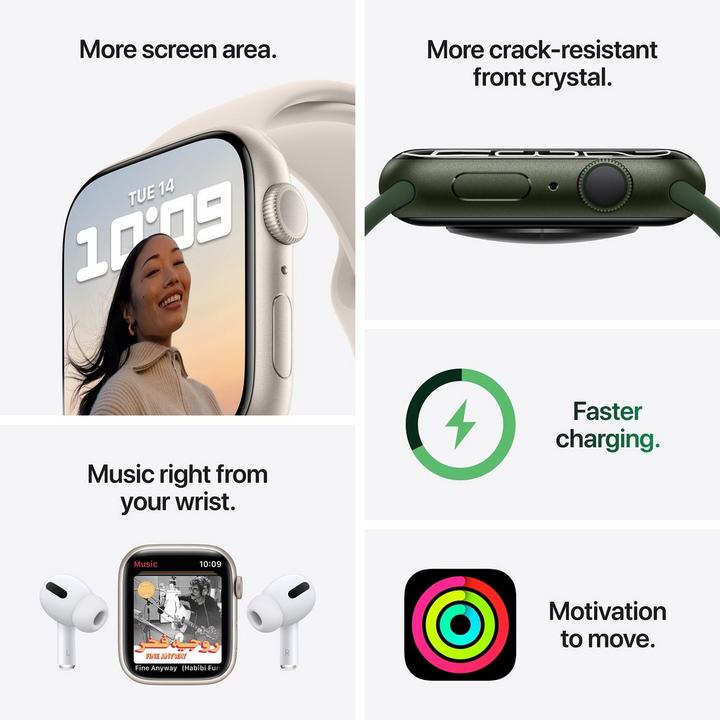Apple Watch Nike Series 7 GPS + Cell, 41mm Midnight Case with Anthracite/Black Nike Sport Band